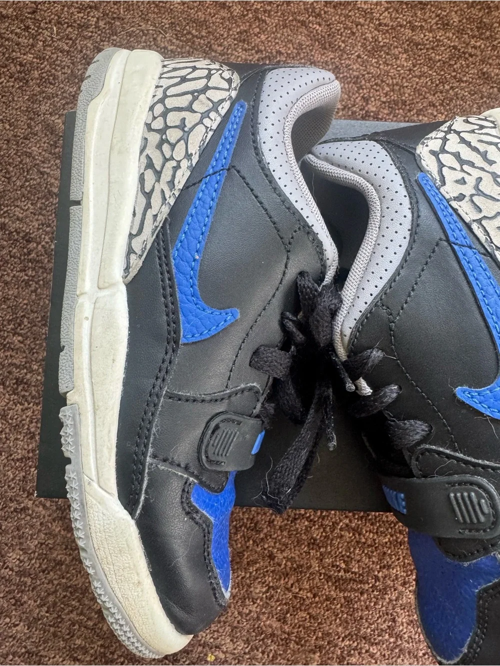Kids Nike Jordan Legacy 312 Low Blue and Black Sneakers - 12C